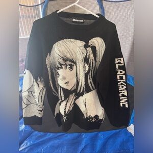 Black Anime Graphic Sweater